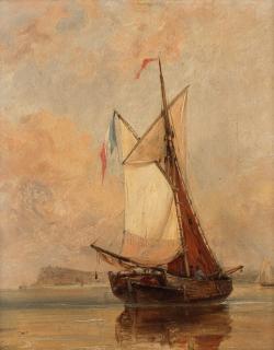 Edward William Cooke, RA - French fisher boat off the coast of France