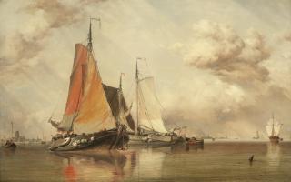 Edward William Cooke, RA - \'Zuyder Zee - fishing craft in a calm\'