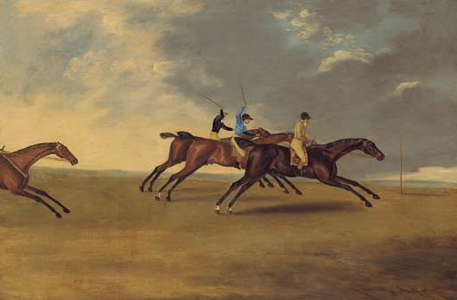 Edwin Cooper - Lord Grosvenor\'S  Enterprise Winning From Waty And Hannibal At Brighton Races, 1804