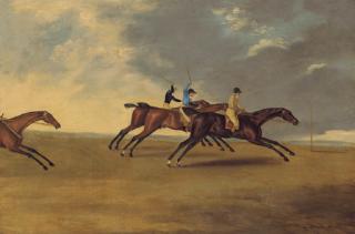 Edwin Cooper - Lord Grosvenor\'S  Enterprise Winning From Waty And Hannibal At Brighton Races, 1804