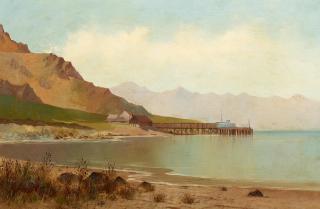 Edwin Deakin - Beach with Pier