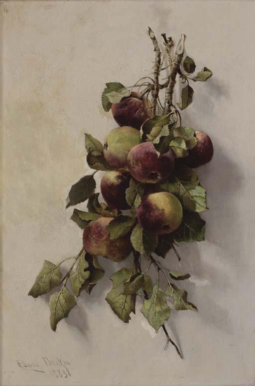 Edwin Deakin - Branche de Pêcher En Fruits