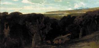 Edwin Ellis - Loggers heading into a valley