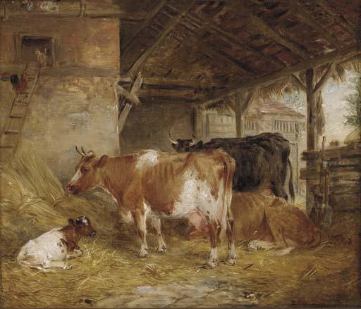 Edwin Frederick Holt - Cows in a barn