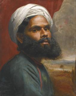 Edwin Frederick Holt - Portrait Of An Indian Sardar