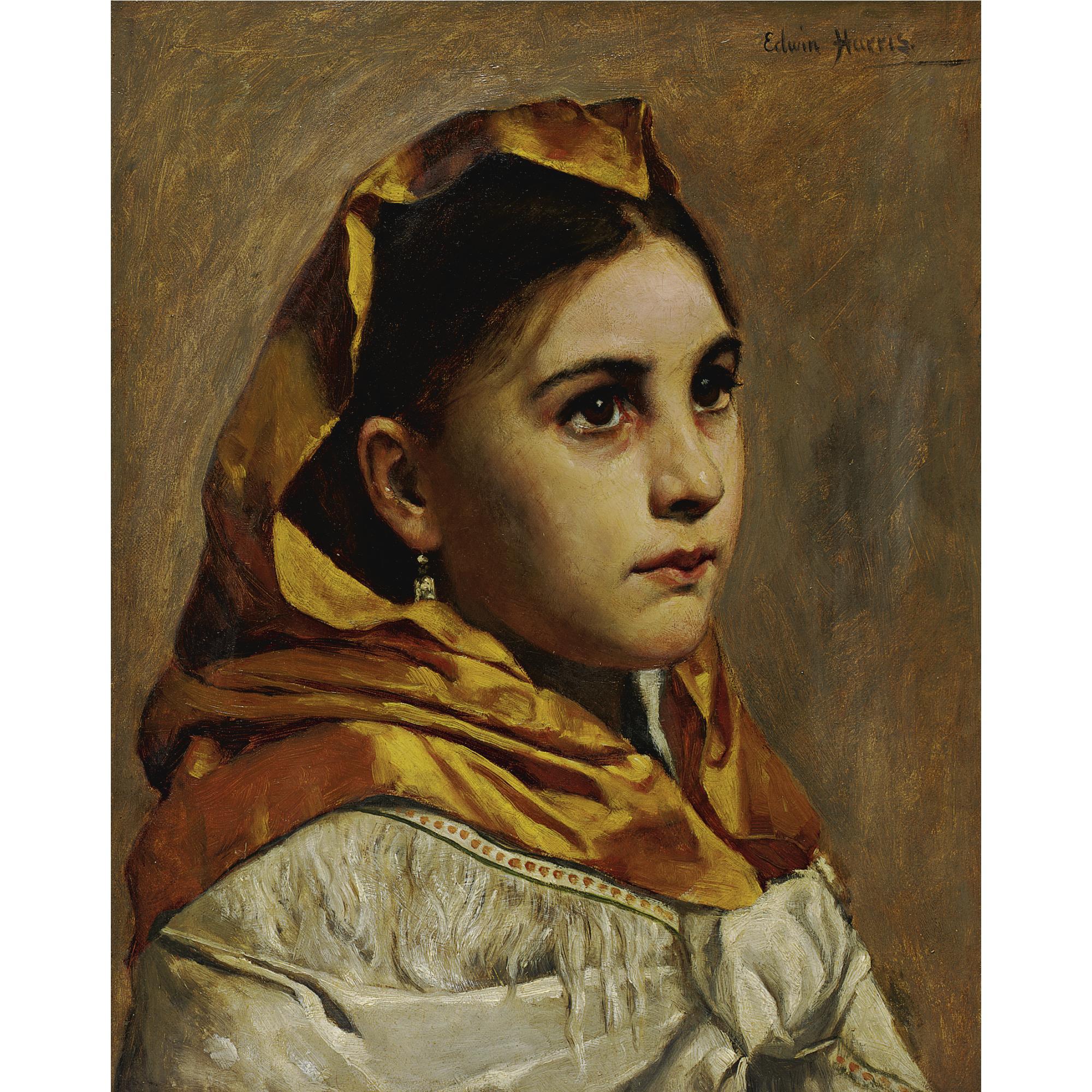Edwin Harris - Portrait Of A Young Girl