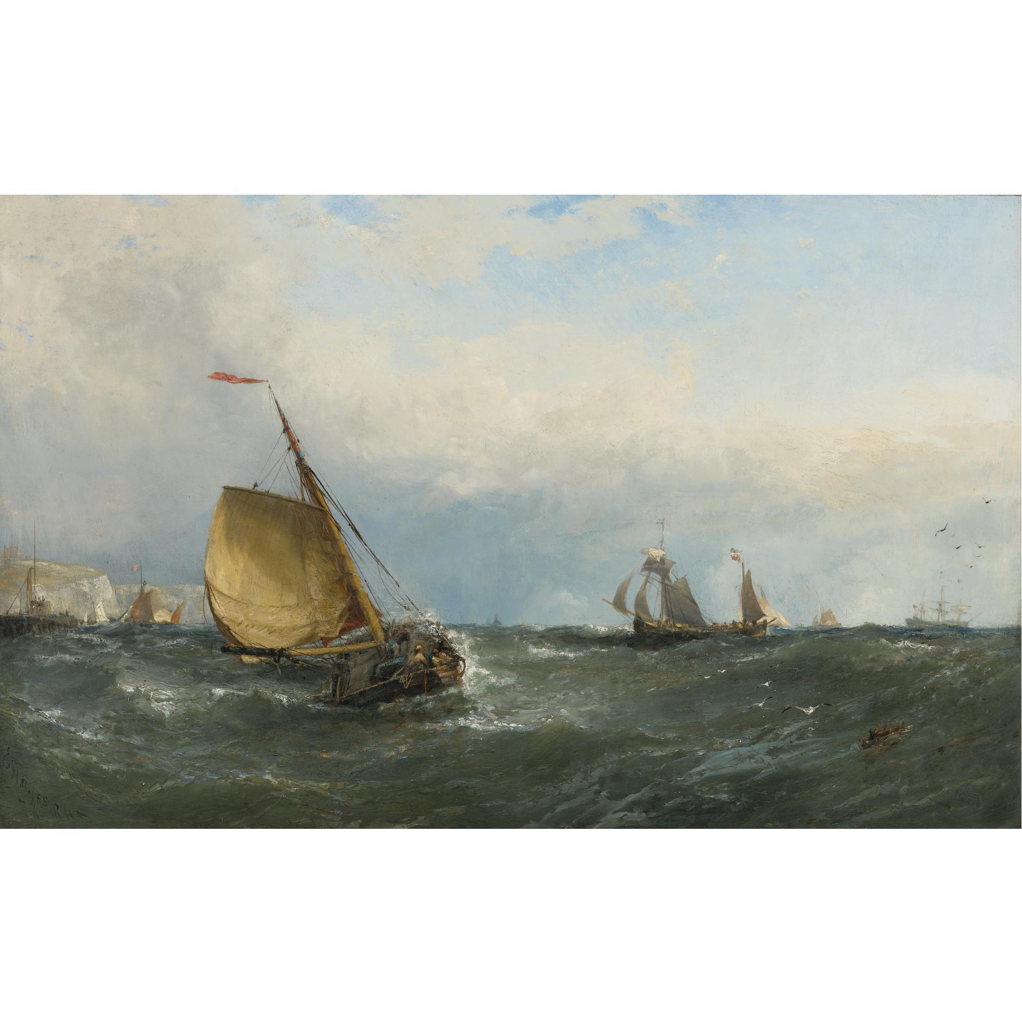 Edwin Hayes, R.H.A., R.I., R.O.I. - Irish Dutch Boats Off Dover
