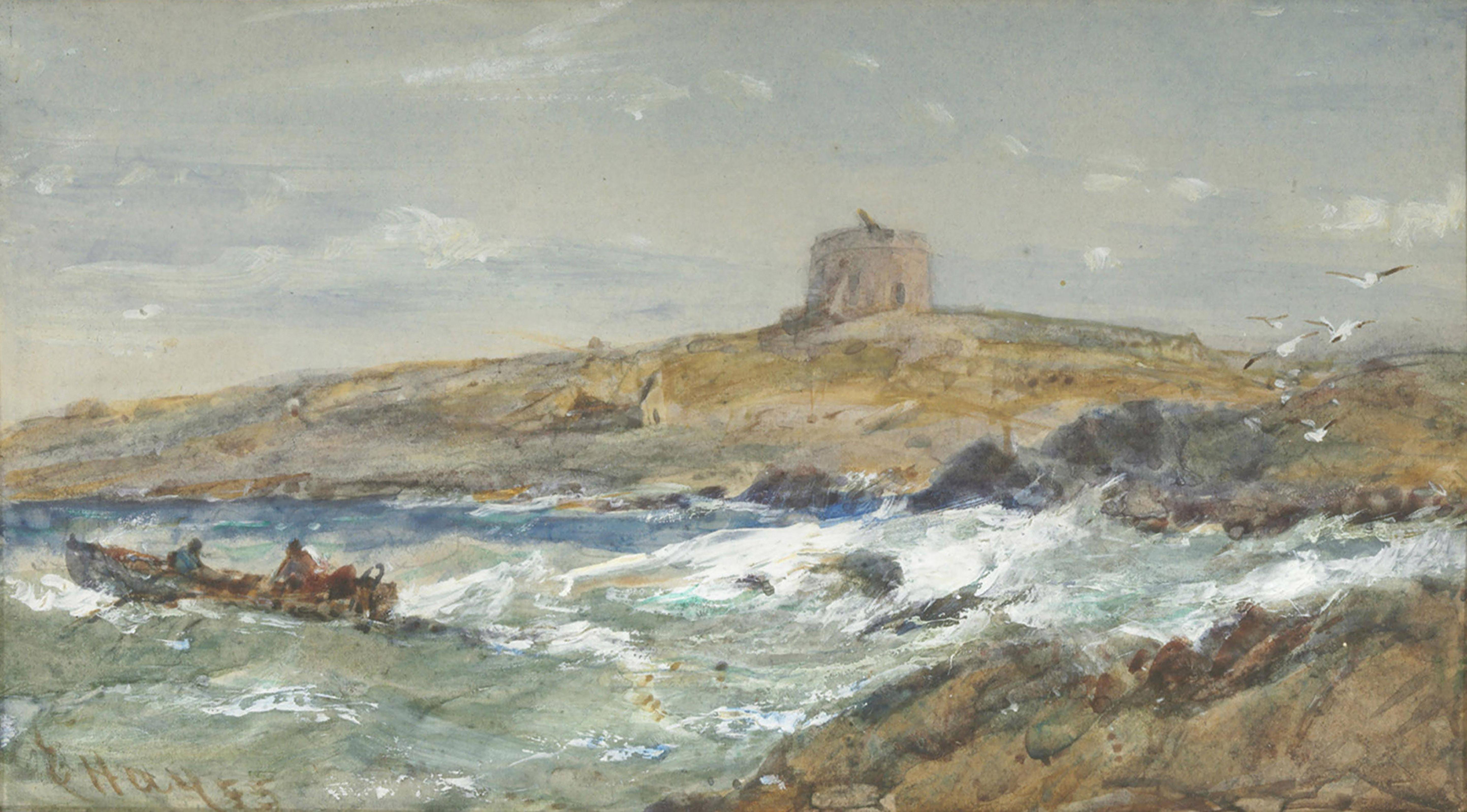 Edwin Hayes, R.H.A., R.I. - A fishing boat off Dalkey, Ireland