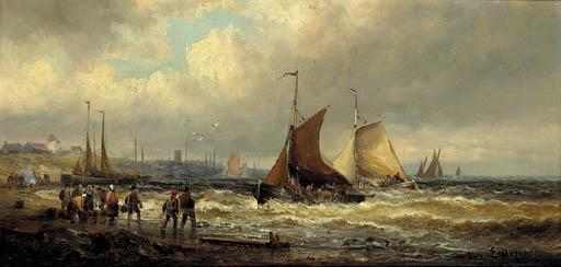 Edwin Hayes - Dutch Fishing Craft Returning With The Catch