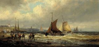 Edwin Hayes - Dutch Fishing Craft Returning With The Catch