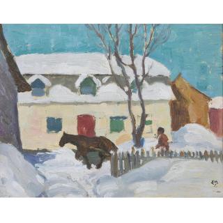 Edwin Headley Holgate - Winter Snow Scene, Quebec Farm