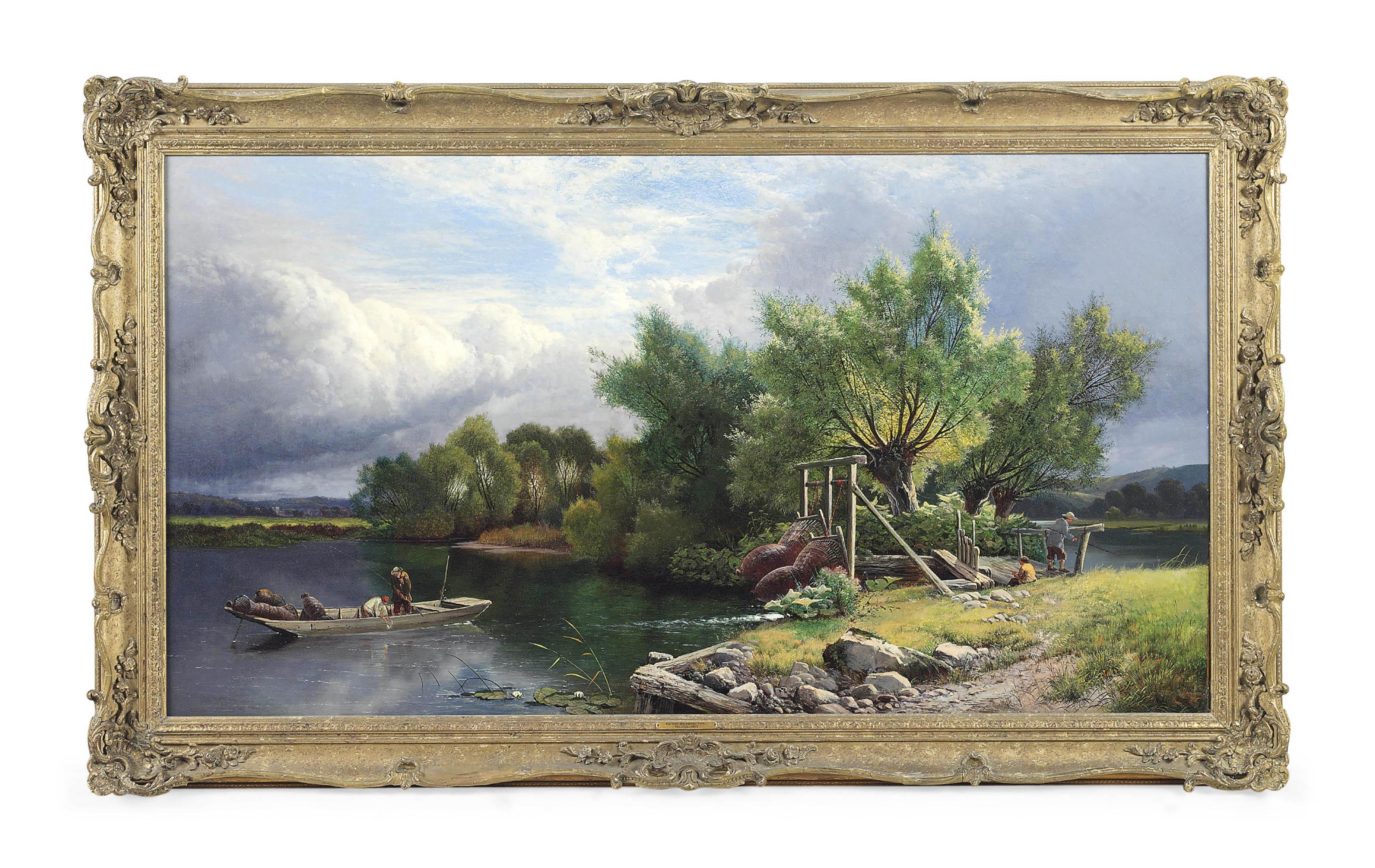 Edwin Henry Boddington - Eel Fishing On The Thames