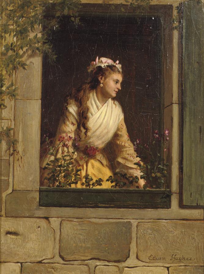 Edwin Hughes - A girl in a window
