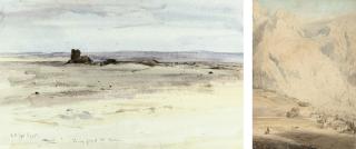 Edwin John Alexander, R.S.A., R.W.S., R.S.W. - Ruins in the desert, Egypt
