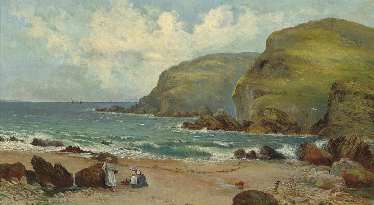 Edwin John Ellis - A sunny day on the coast