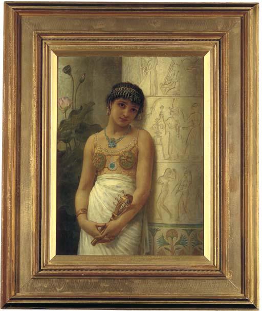 Edwin Long R.A. - An Egyptian Girl With A Sistrum