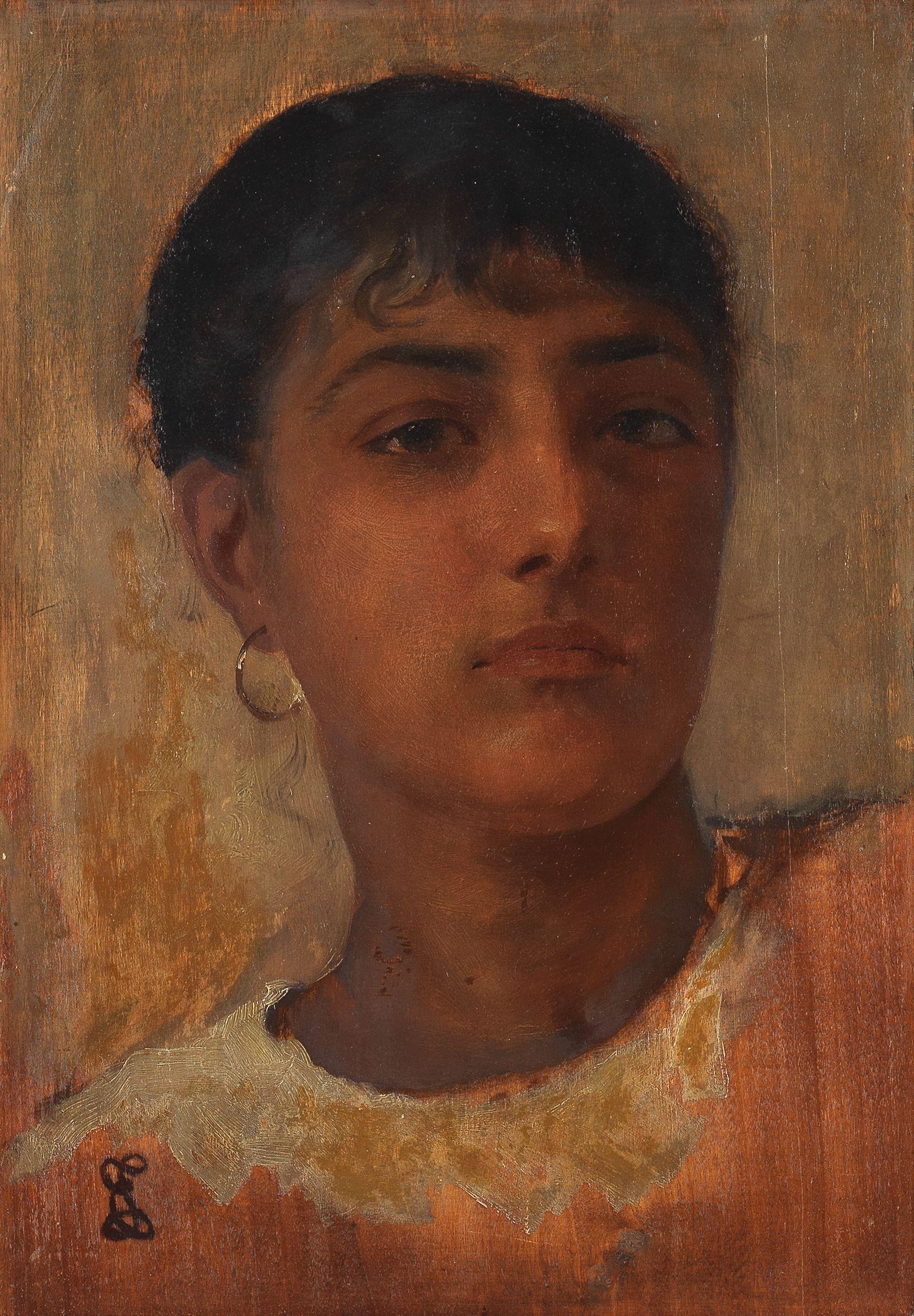 Edwin Long - Portrait of a young woman