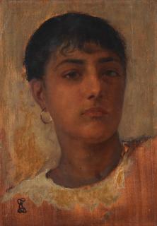 Edwin Long - Portrait of a young woman