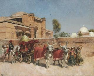 Edwin Lord Weeks - A Wedding Procession before a Palace in Rajasthan