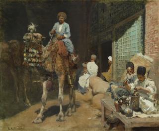Edwin Lord Weeks - American a Market In Ispahan