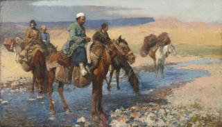 Edwin Lord Weeks - American Horses At The Ford - Persia
