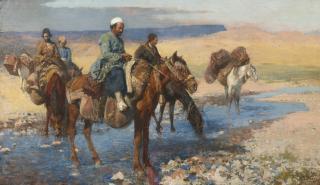 Edwin Lord Weeks - American horses At The Ford - Persia