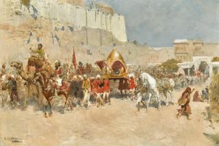 Edwin Lord Weeks - American wedding Procession In Jodhpur