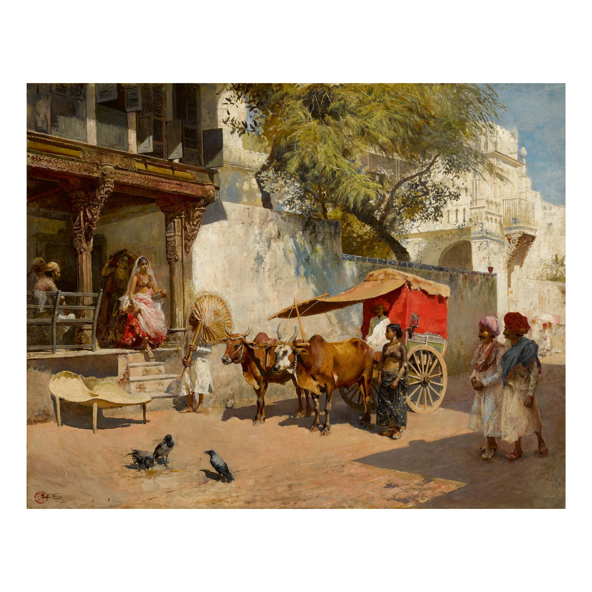 Edwin Lord Weeks - Nautch Girls And Bullock Gharry, Ahmedabad (Gujarat State, India)