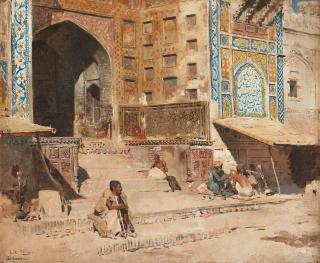 Edwin Lord Weeks - Steps of the Mosque Vazirkham, Lahore