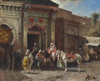 Edwin Lord Weeks - The Gun Buyer (Outside a Moroccan Bazaar Gate)