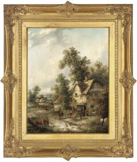 Edwin Masters - Figures before the Red Lion