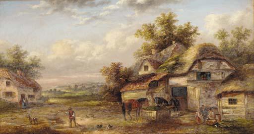 Edwin Masters - Figures In A Farmyard