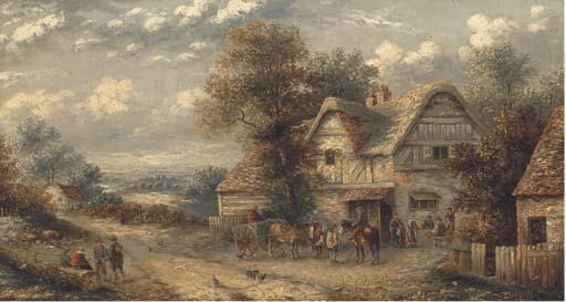 Edwin Masters - Villagers Outside A Tavern; And Villagers At Work