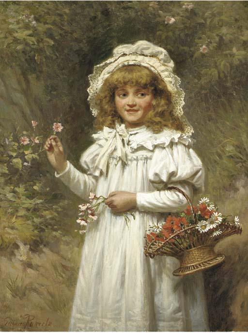 Edwin Thomas Roberts - Picking flowers