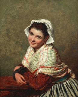 Edwin Thomas Roberts - Portrait Of A Young Maid