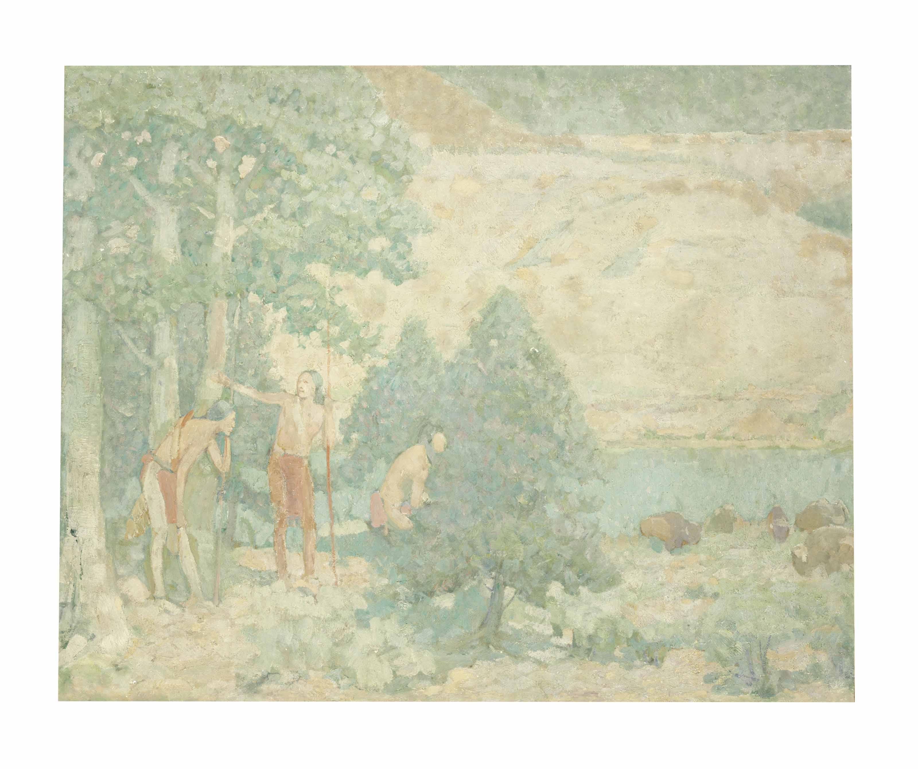 Edwin Willard Deming - Indians Hunting Buffalo