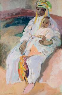 Edy Legrand - Mère et enfant dans un intérieur à Fez