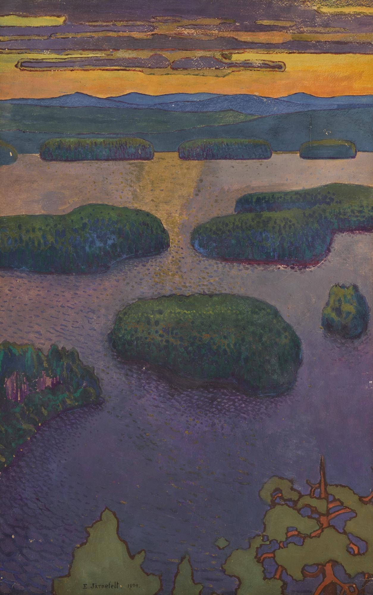 Eero Järnefelt - Finnish sunset Over A Lake