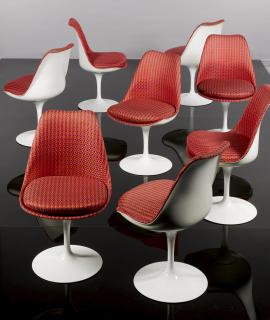 Eero Saarinen - Eight `Tulip\' Side Chairs From The `Pedestal\' Collection