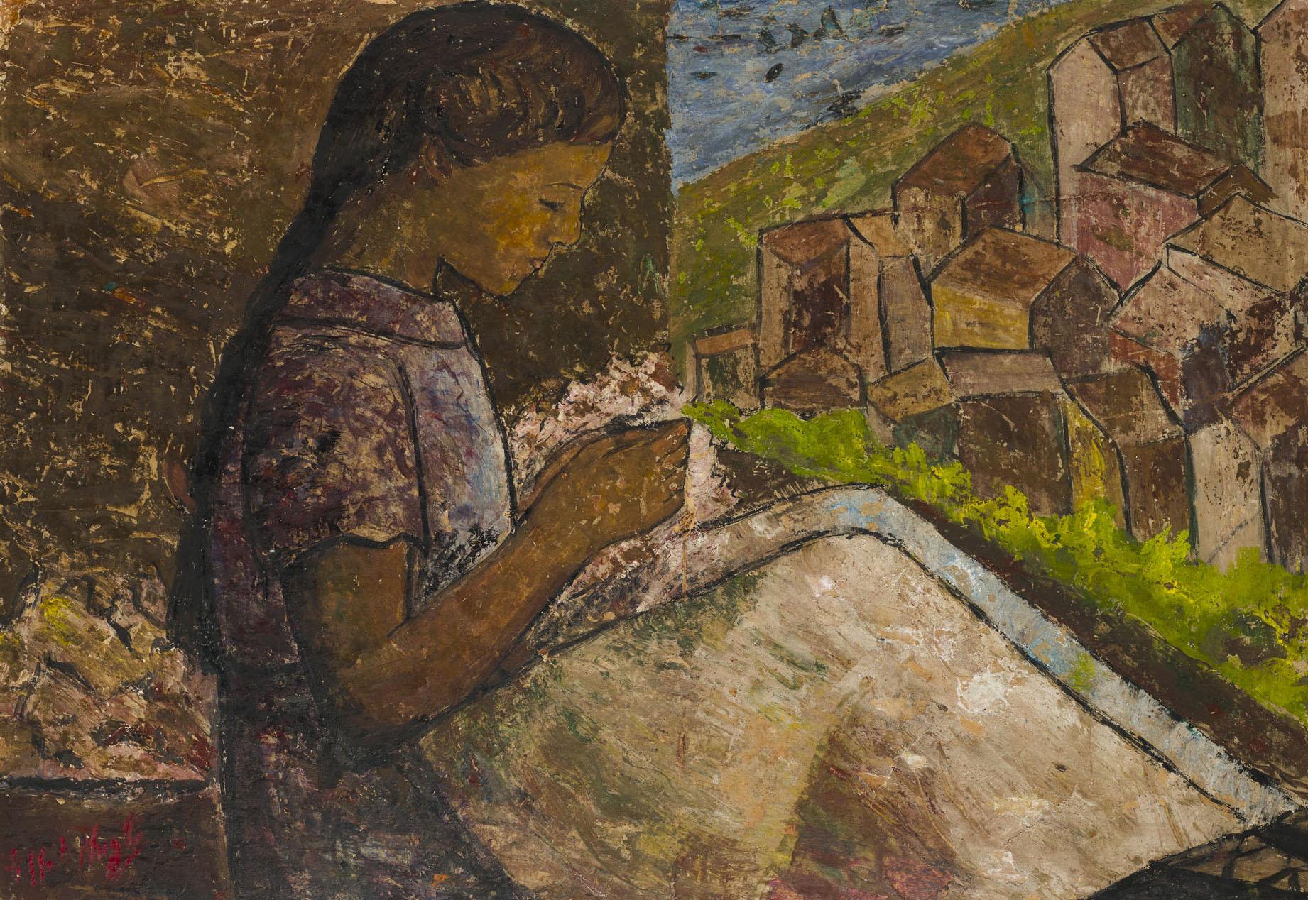 Effat Naghi - Jeune Fille Assise