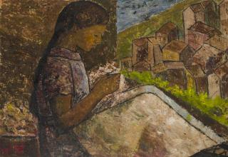 Effat Naghi - Jeune Fille Assise