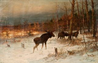 Efim Tikhmenev - Elks In Winter.
