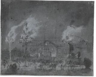 Egbert Lievensz. van der Poel - Recto: Fireworks Before A Grand House; Verso: View Of Greenwich