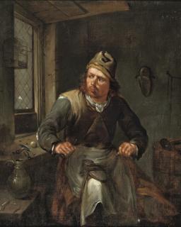Egbert Van Heemskerck I - A cobbler in his workshop