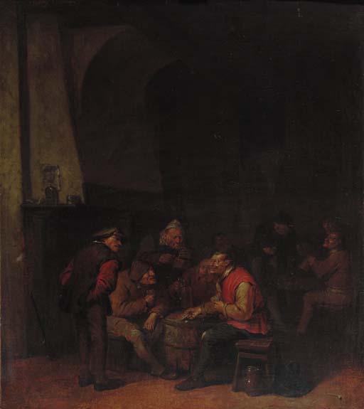 Egbert Van Heemskerck II - Boors at cards in an inn