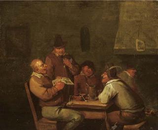 Egbert Van Heemskerck II - Boors singing and drinking in an inn