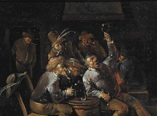 Egbert Van Heemskerck II - Peasants Drinking And Smoking In A Tavern