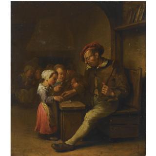 Egbert van Heemskerck the Elder - A Schoolroom Interior With A Teacher And His Pupils