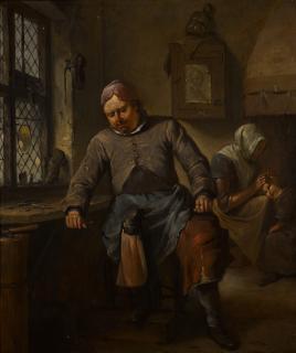 Egbert Van Heemskerck The Elder - An Interior With A Cobbler And His Family