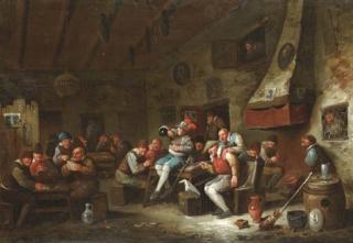 Egbert Van Heemskerk - Boors carousing in a tavern